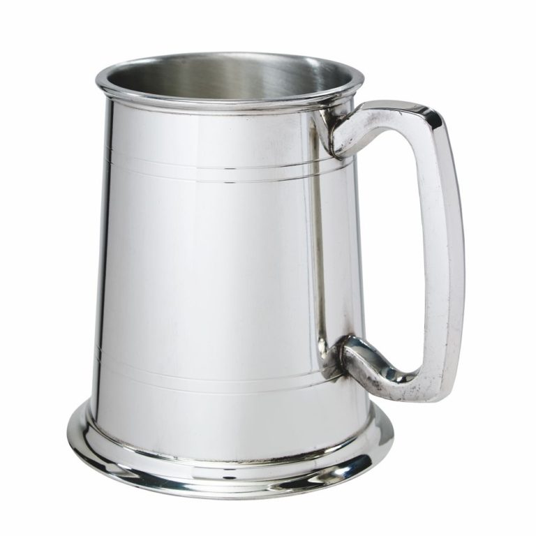 Lined Pewter Beer Tankard - Personalised Engraving - Pewter.co.uk